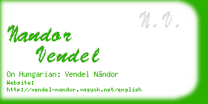 nandor vendel business card